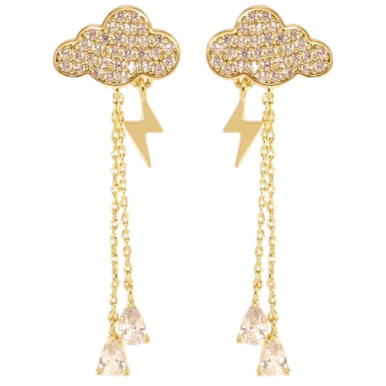 Сережки Xuping QQMM Позолота 14K пусети Грозова хмара фото №1 Сережки Xuping QQMM Позолота 14K пусети Грозова хмара фото №1