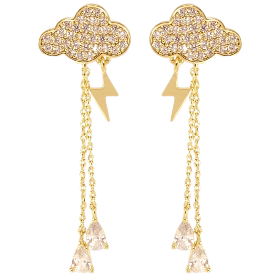 Сережки Xuping QQMM Позолота 14K пусети Грозова хмара фото №1 Сережки Xuping QQMM Позолота 14K пусети Грозова хмара фото №1