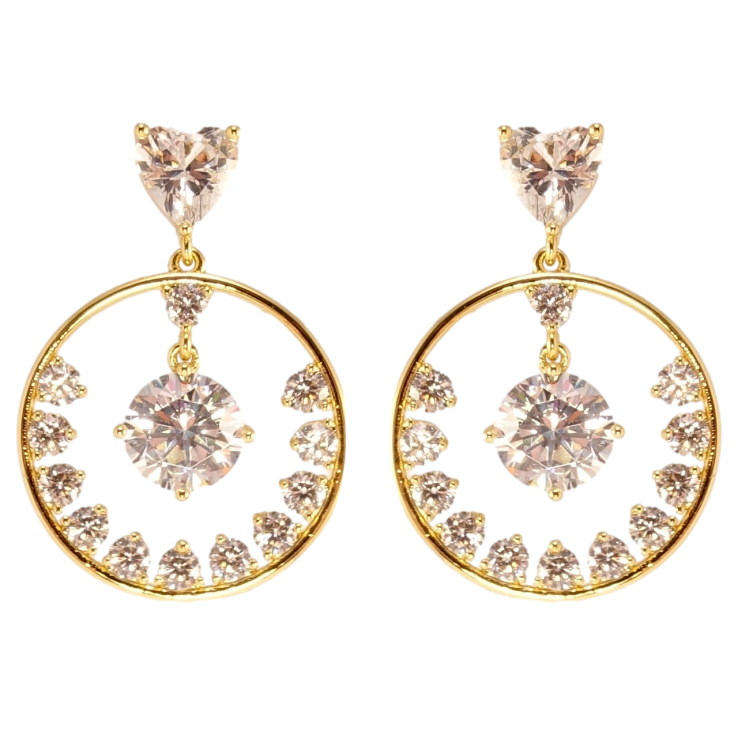 Сережки Xuping QQMM Позолота 14K пусети Чарівність фото №2 Сережки Xuping QQMM Позолота 14K пусети Чарівність фото №2