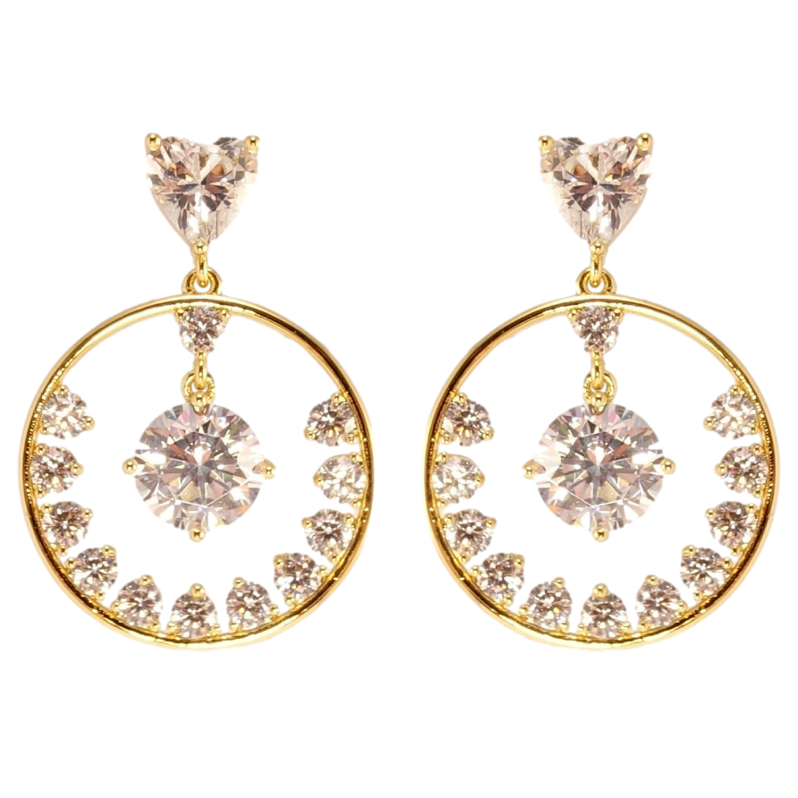 Сережки Xuping QQMM Позолота 14K пусети Чарівність фото №1 Сережки Xuping QQMM Позолота 14K пусети Чарівність фото №1