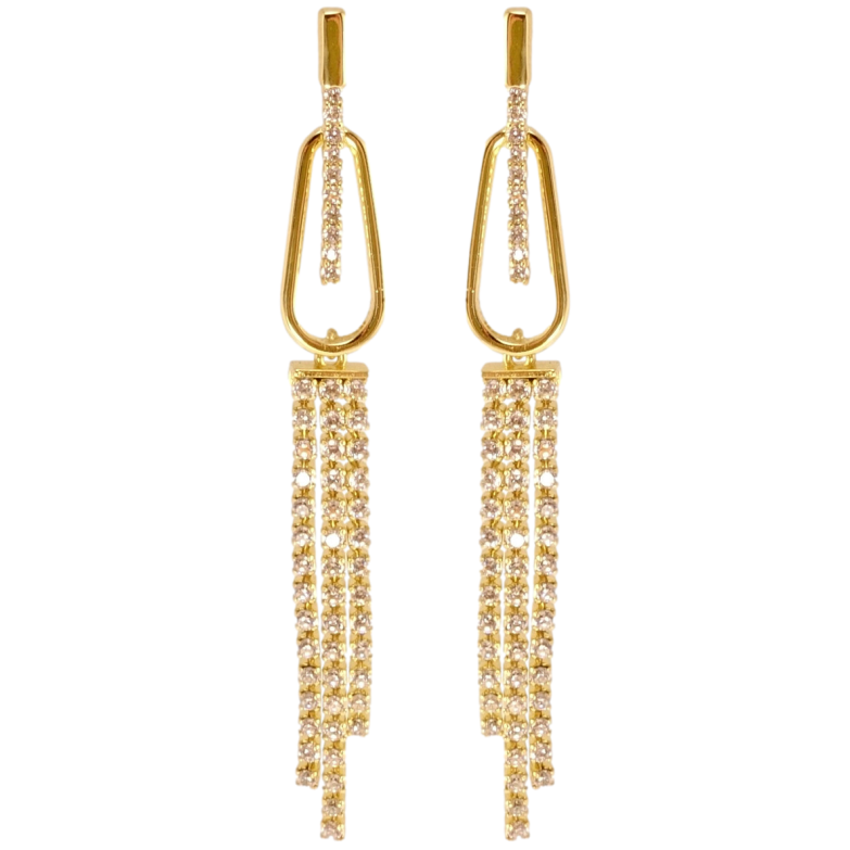 Серьги Xuping QQMM Позолота 14K пусеты Блистательные подвески с цирконием фото №1 Серьги Xuping QQMM Позолота 14K пусеты Блистательные подвески с цирконием фото №1