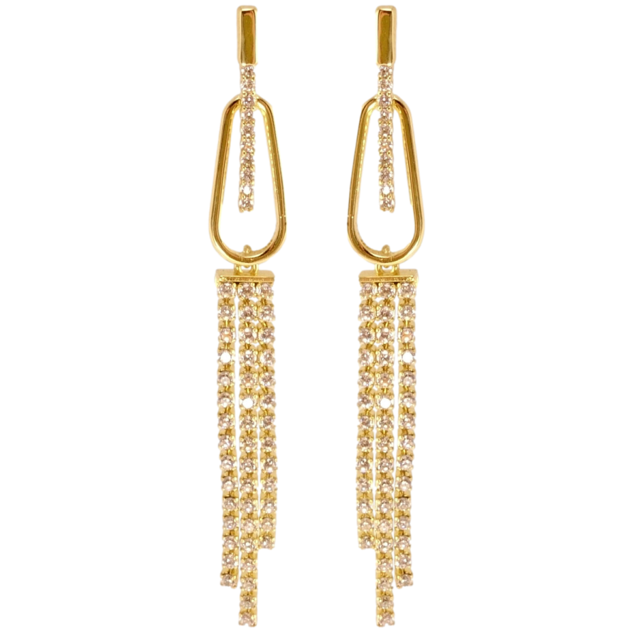 Сережки Xuping QQMM Позолота 14K пусети Блискучі підвіски з цирконієм фото №1 Сережки Xuping QQMM Позолота 14K пусети Блискучі підвіски з цирконієм фото №1