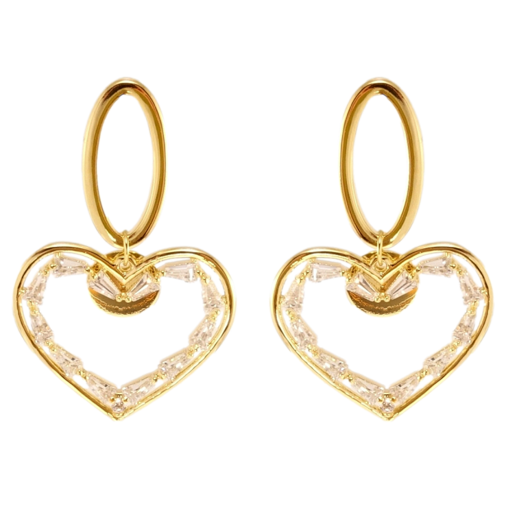 Сережки Xuping QQMM Позолота 14K пусети Сердечки з цирконієм фото №13 Сережки Xuping QQMM Позолота 14K пусети Сердечки з цирконієм фото №13