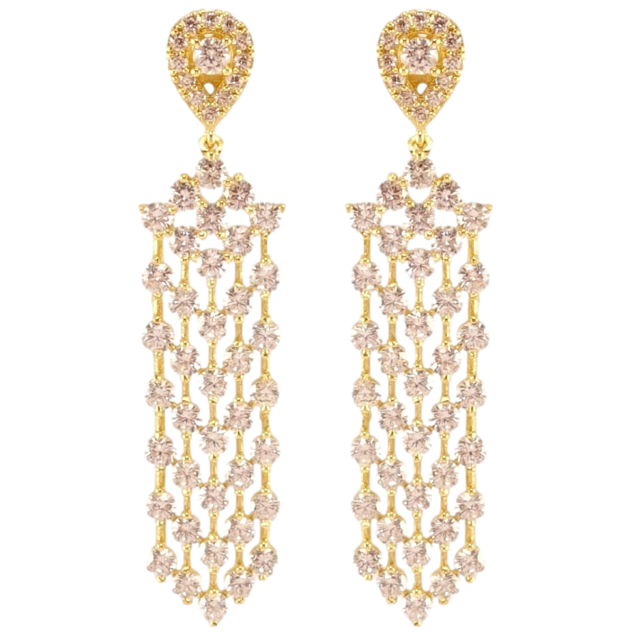 Сережки Xuping QQMM Позолота 14K пусети Авангардні кристальні підвіски фото №1 Сережки Xuping QQMM Позолота 14K пусети Авангардні кристальні підвіски фото №1