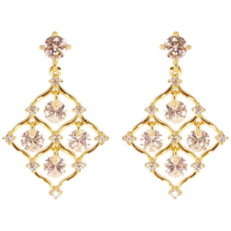 Сережки Xuping QQMM Позолота 14K пусети Вінтажні підвіски з кристалами фото №1 Сережки Xuping QQMM Позолота 14K пусети Вінтажні підвіски з кристалами фото №1