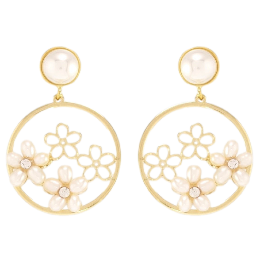 Сережки Xuping QQMM Позолота 14K пусети колечки з квітковим візерунком фото №1 Сережки Xuping QQMM Позолота 14K пусети колечки з квітковим візерунком фото №1