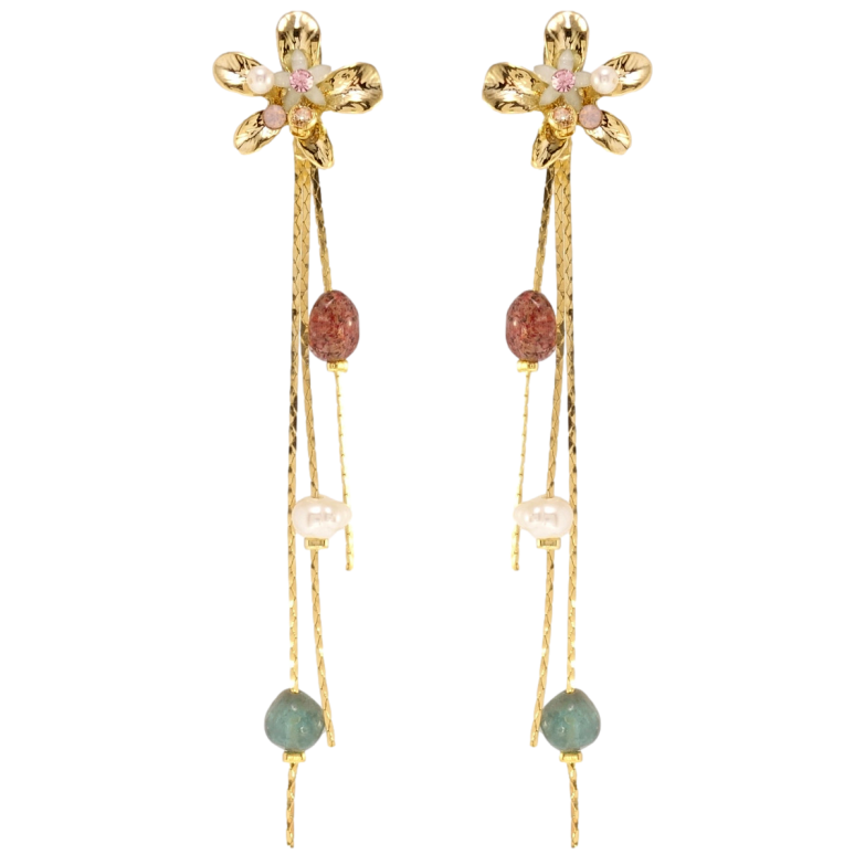 Серьги Xuping QQMM Позолота 14K пусеты Декоративные цветочные подвески с фото №1 Серьги Xuping QQMM Позолота 14K пусеты Декоративные цветочные подвески с фото №1