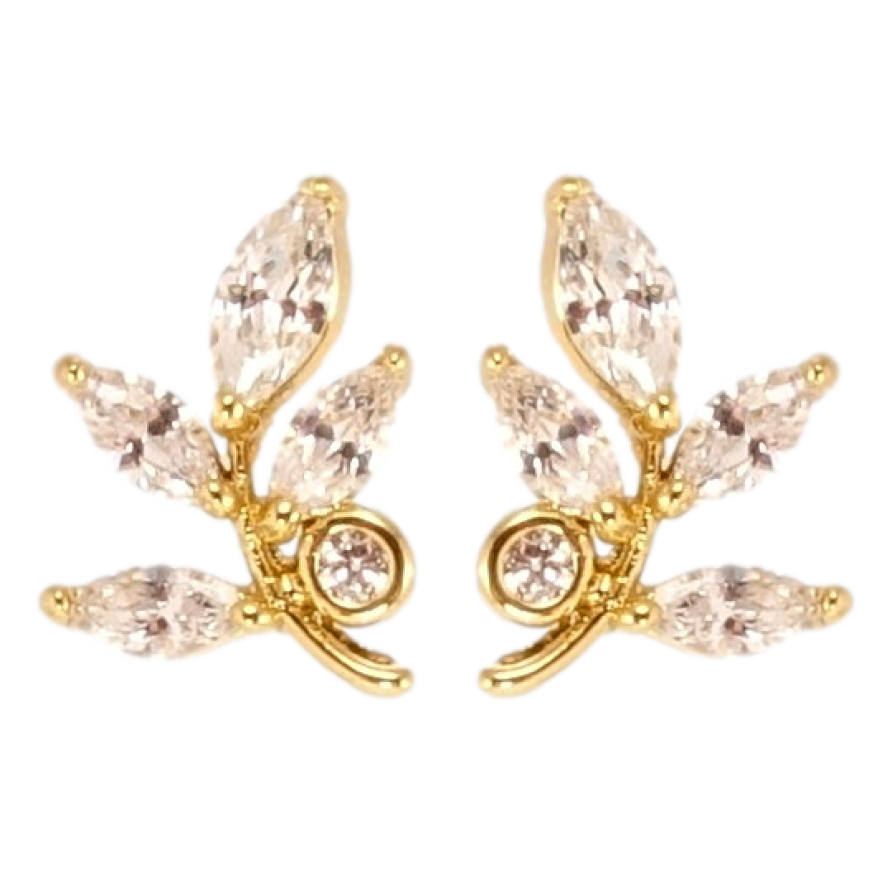 Серьги Xuping QQMM Позолота 14K пусеты Кристальные веточки фото №1 Серьги Xuping QQMM Позолота 14K пусеты Кристальные веточки фото №1