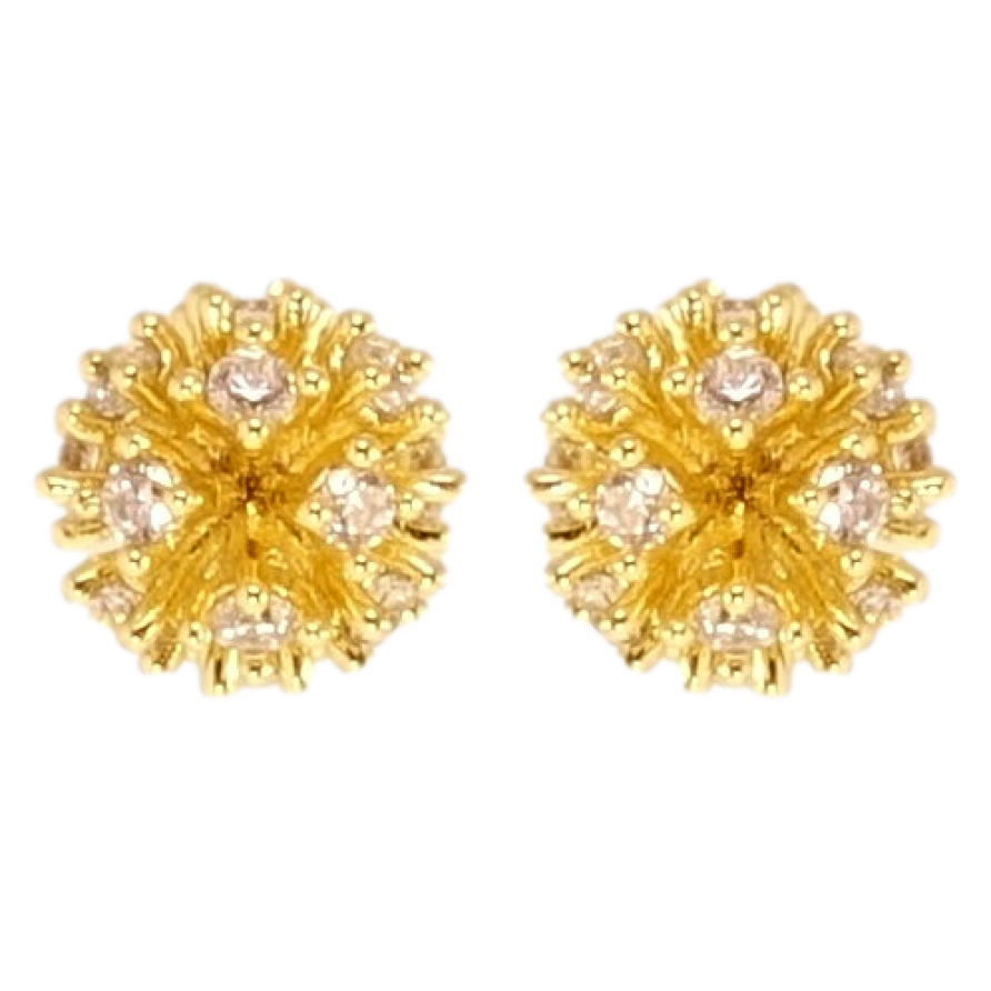 Сережки Xuping QQMM Позолота 14K пусети Кульбаби зі вставками цирконію ø 7мм фото №1 Сережки Xuping QQMM Позолота 14K пусети Кульбаби зі вставками цирконію ø 7мм фото №1