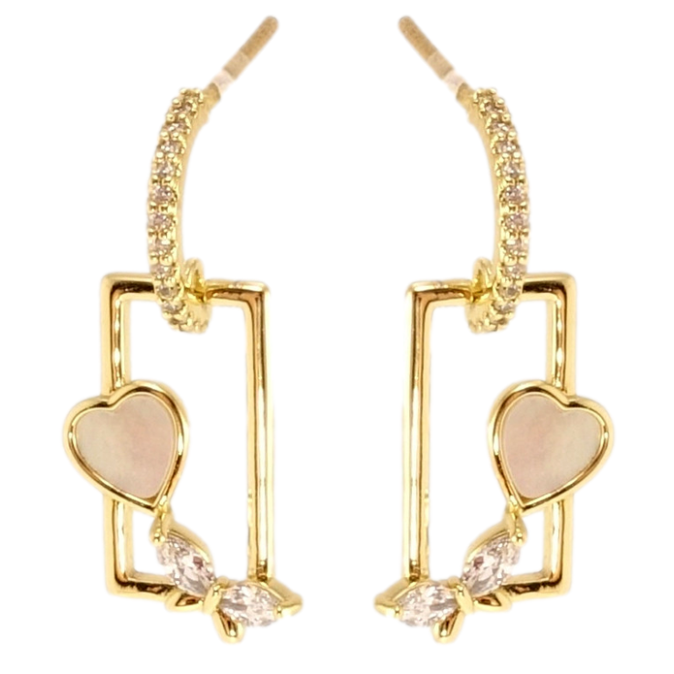 Сережки Xuping QQMM Позолота 14K пусети Прямокутні підвіски з романтичним фото №10 Сережки Xuping QQMM Позолота 14K пусети Прямокутні підвіски з романтичним фото №10