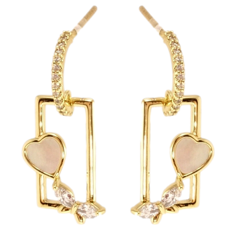 Серьги Xuping QQMM Позолота 14K пусеты Прямоугольные подвески с романтическим фото №1 Серьги Xuping QQMM Позолота 14K пусеты Прямоугольные подвески с романтическим фото №1