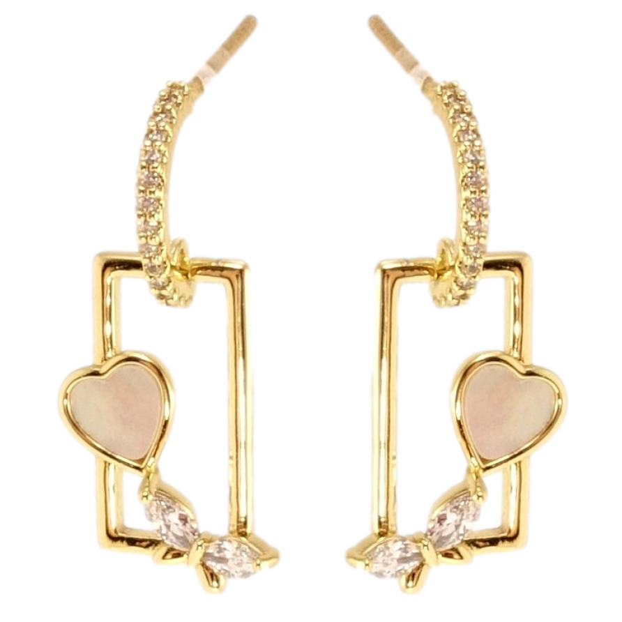 Серьги Xuping QQMM Позолота 14K пусеты Прямоугольные подвески с романтическим фото №1 Серьги Xuping QQMM Позолота 14K пусеты Прямоугольные подвески с романтическим фото №1