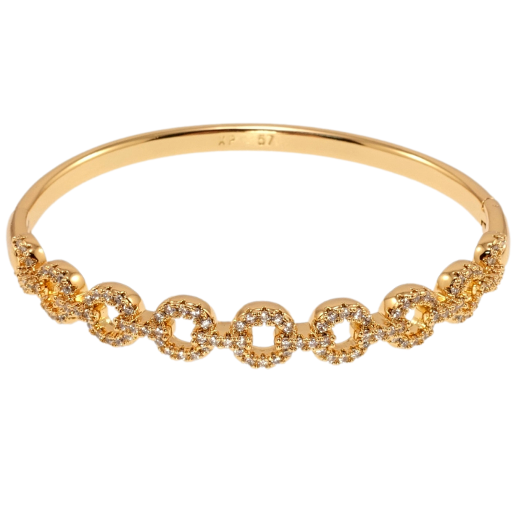 Браслет Xuping Позолота 18K колечки з цирконієм ø 5,7см фото №18 Браслет Xuping Позолота 18K колечки з цирконієм ø 5,7см фото №18