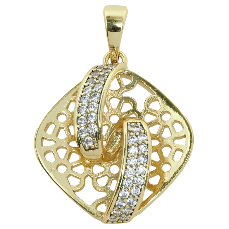 Кулон Xuping Позолота 14K Резной кулон с цирконием для цепочки до 5мм фото №1 Кулон Xuping Позолота 14K Резной кулон с цирконием для цепочки до 5мм фото №1