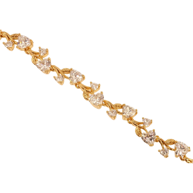 Браслет Xuping Позолота 18K Растительный орнамент с кристаллами длина с доп.замком 16,18см х 8мм фото №1