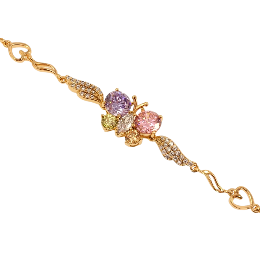 Браслет Xuping Позолота 18K Бабочка из разноцветных кристаллов длина с доп.замком 17,19см х 4-11мм фото №1 Браслет Xuping Позолота 18K Бабочка из разноцветных кристаллов длина с доп.замком 17,19см х 4-11мм фото №1