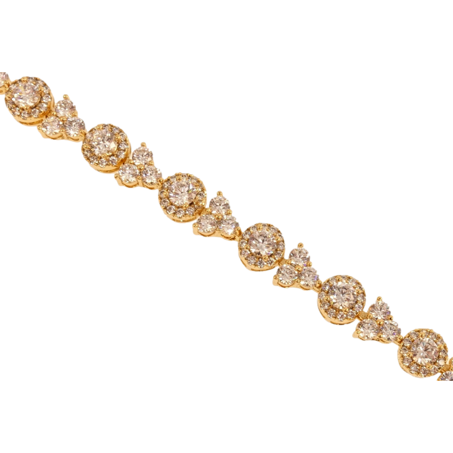 Браслет Xuping Позолота 18K Кристальная изящность длина с доп.замком 17,19см х 7мм фото №1