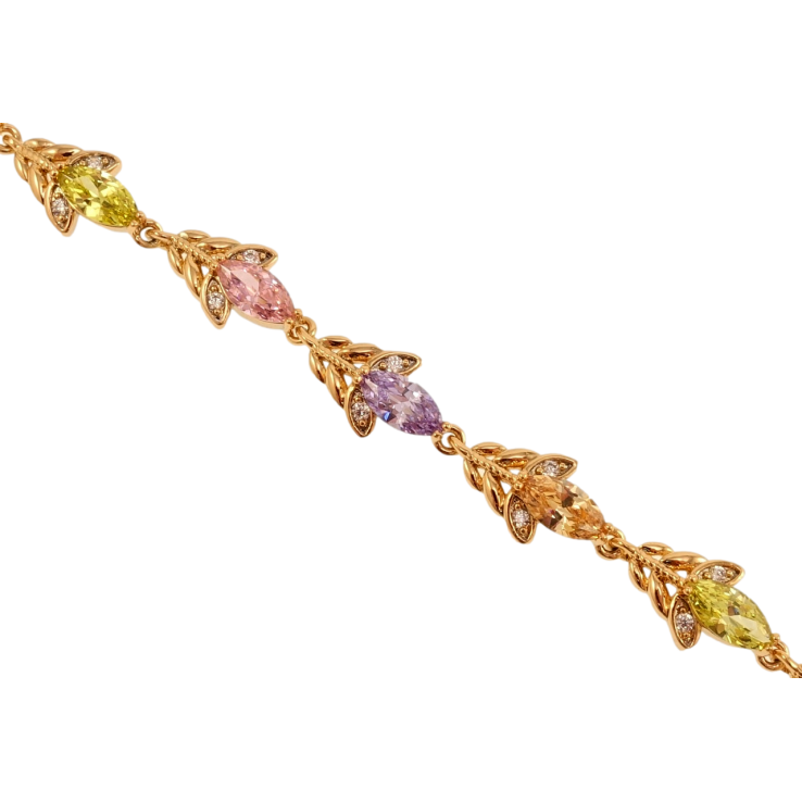 Браслет Xuping Позолота 18K Разноцветные кристальные бутоны длина с доп.замком 17,19см х 8мм фото №22 Браслет Xuping Позолота 18K Разноцветные кристальные бутоны длина с доп.замком 17,19см х 8мм фото №22