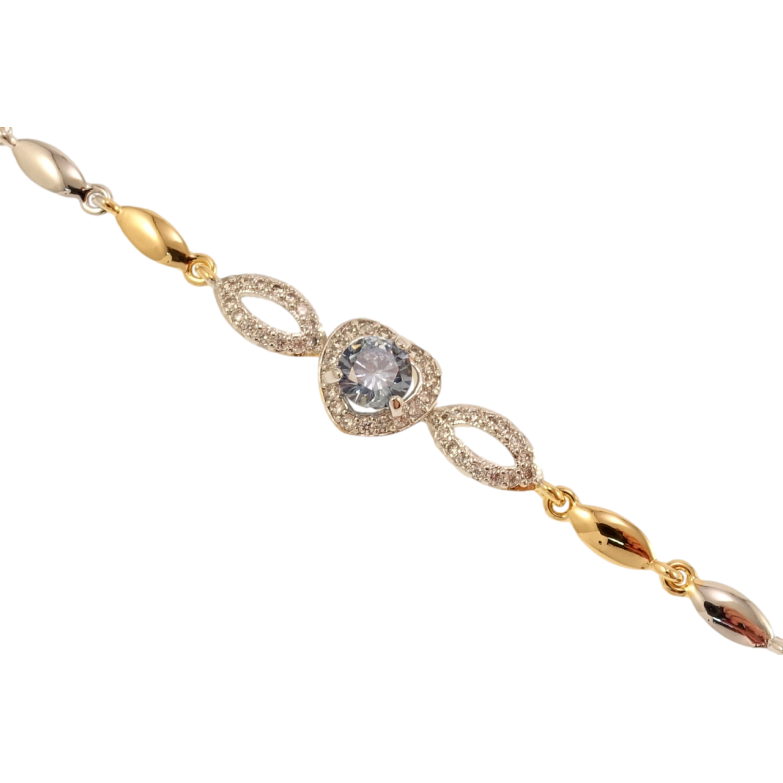 Браслет Xuping Позолота + Родий Романтизм длина 18.5см х 4мм фото №1