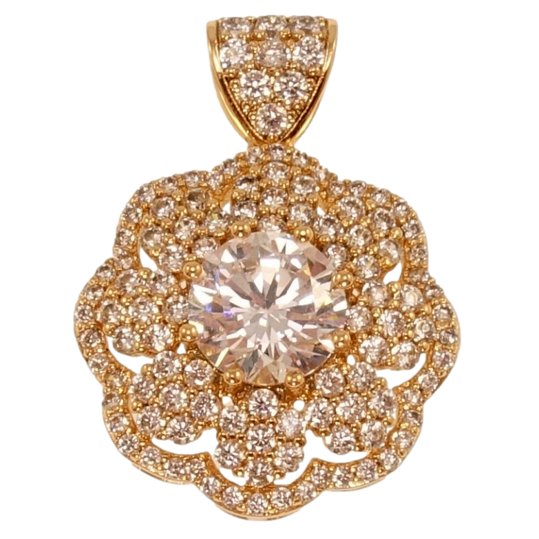 Кулон Xuping Позолота 18K Розкішна квітка з інкрустацією цирконієм фото №1