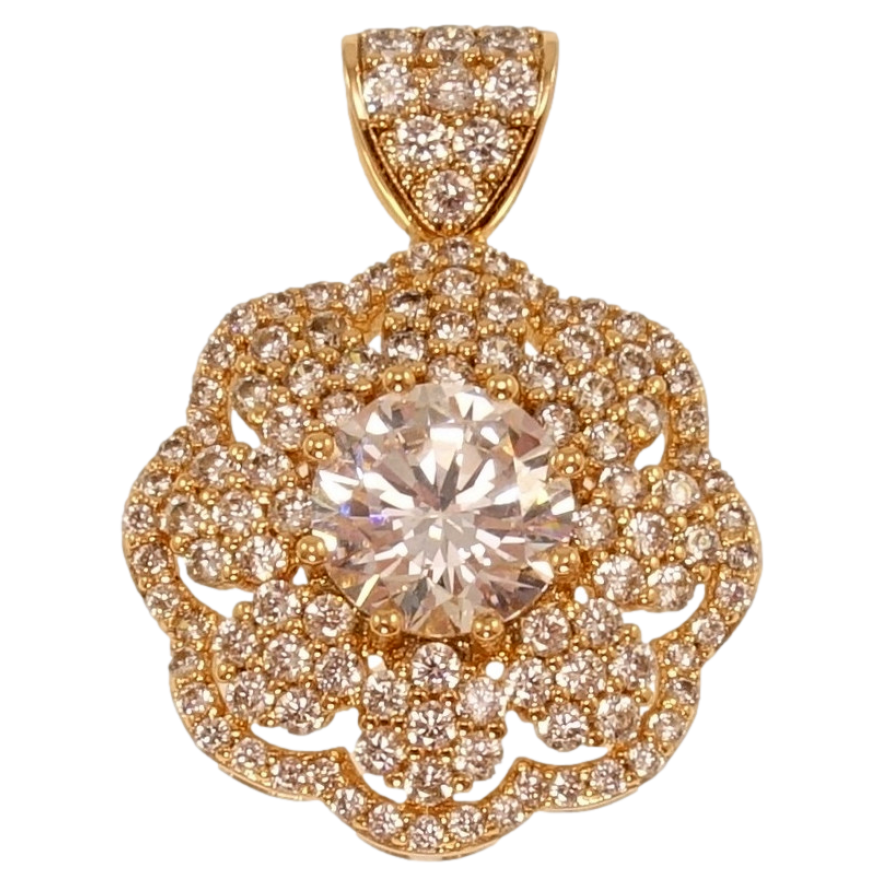 Кулон Xuping Позолота 18K Розкішна квітка з інкрустацією цирконієм фото №1