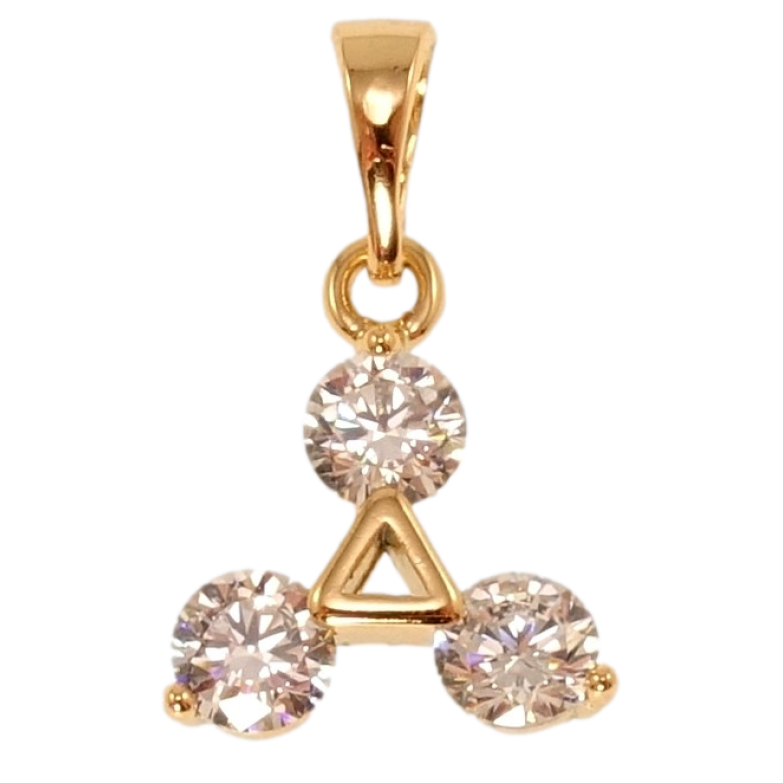 Кулон Xuping Позолота 18K Трикутник із кристалами фото №1