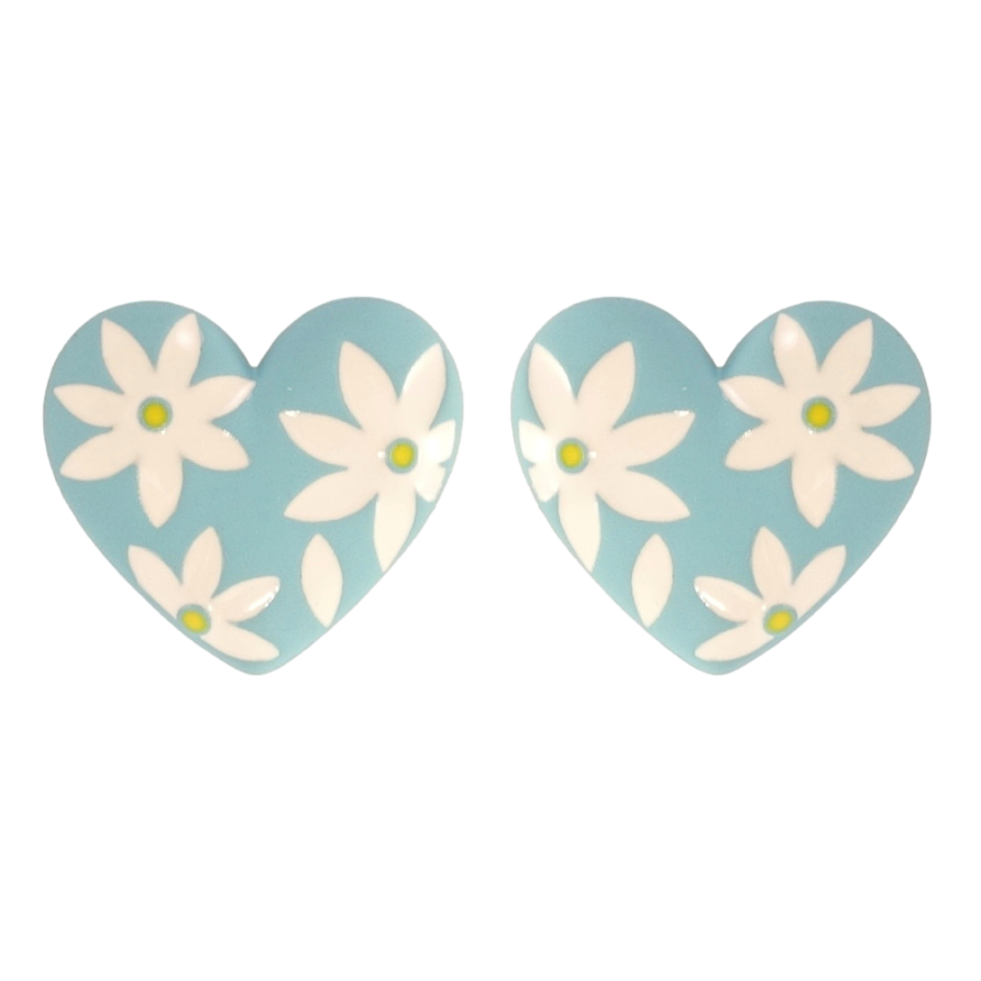 Серьги Xuping QQMM Родий пусеты Сердечки с цветочным узором эмалью фото №1 Серьги Xuping QQMM Родий пусеты Сердечки с цветочным узором эмалью фото №1