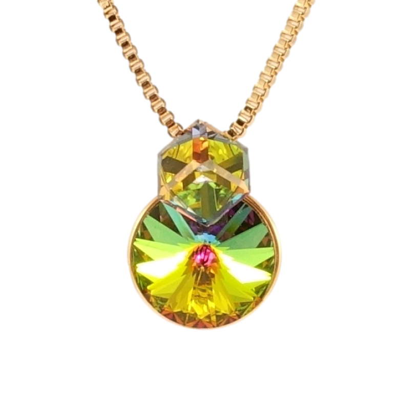 Кулон Xuping колір 18K з кр-ми Swarovski на ланцюжку Кристали Vitrail Medium довжина 40-45см фото №1