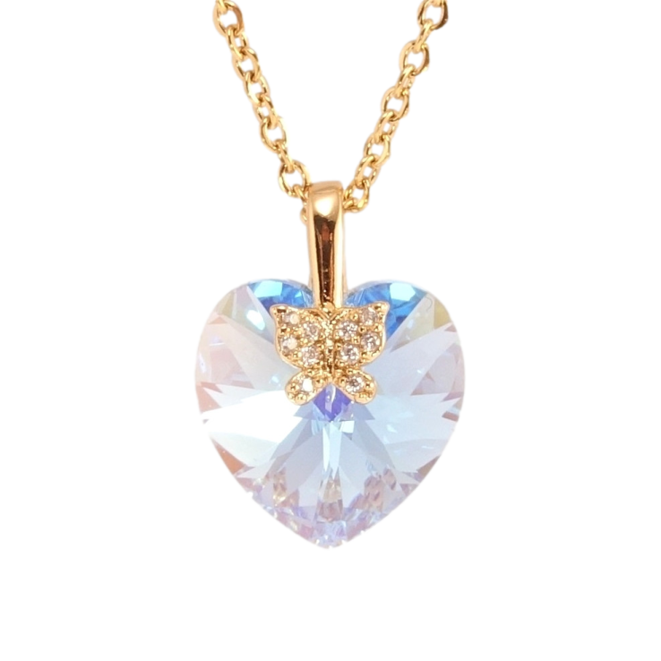 Кулон Xuping колір 18K з кр-ми Swarovski на ланцюжку Кристальне серце Ocean Delite довжина 40-45см х 2см фото №4