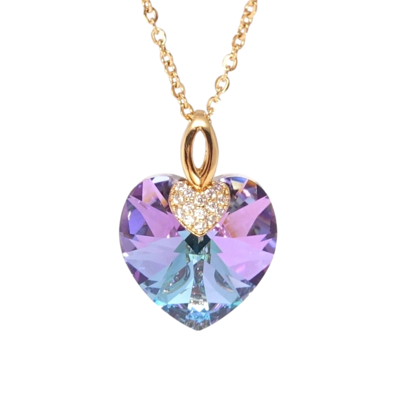 Кулон Xuping колір 18K з кр-ми Swarovski на ланцюжку Кристальне серце Paradise Shine довжина 40-45см х фото №1