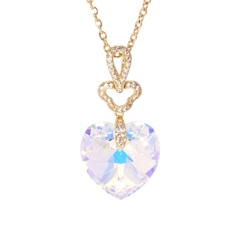 Кулон Xuping колір 18K з кр-ми Swarovski на ланцюжку Серце Shimmer довжина 40-45см х 2см фото №1 Кулон Xuping колір 18K з кр-ми Swarovski на ланцюжку Серце Shimmer довжина 40-45см х 2см фото №1