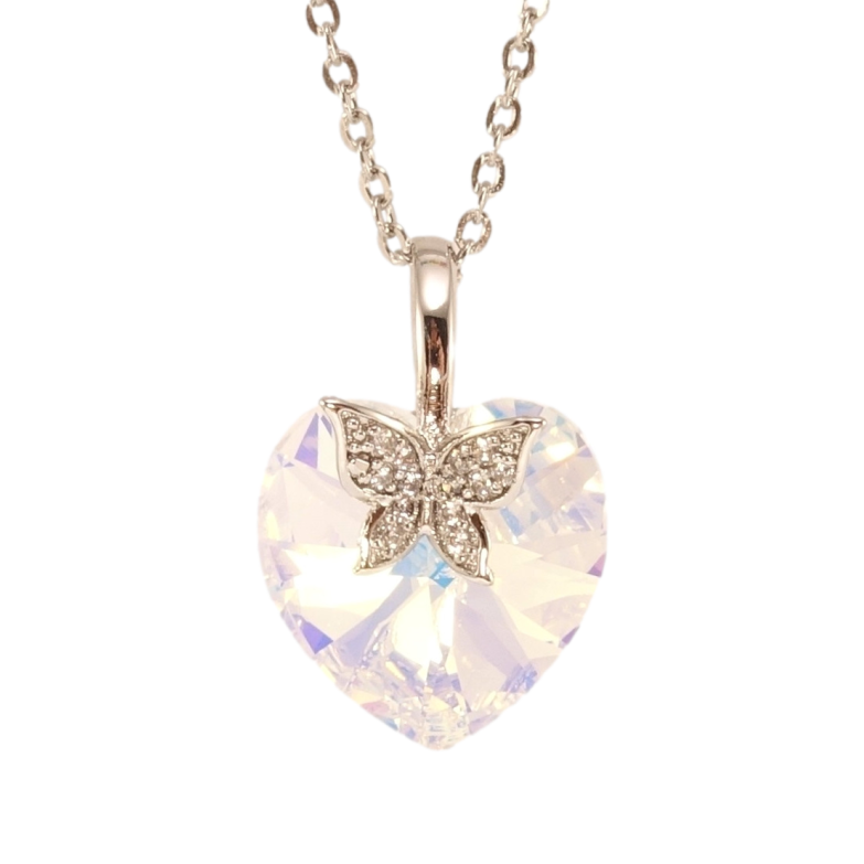 Кулон Xuping колір Родій з кр-ми Swarovski на ланцюжку Кристальне серце Shimmer довжина 40-45см х 2мм фото №1 Кулон Xuping колір Родій з кр-ми Swarovski на ланцюжку Кристальне серце Shimmer довжина 40-45см х 2мм фото №1