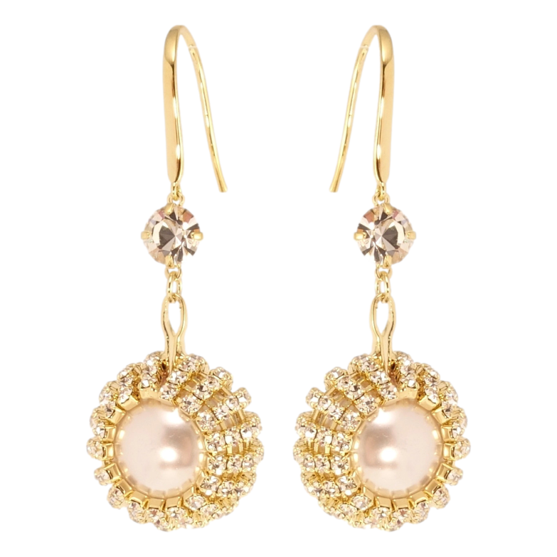 Серьги Xuping цвет 14K с кристаллами Swarovski французский замок Изящные жемчужные подвески с кр-ми фото №1 Серьги Xuping цвет 14K с кристаллами Swarovski французский замок Изящные жемчужные подвески с кр-ми фото №1