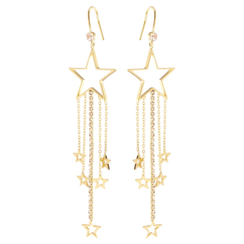 Серьги Xuping цвет 14K с кристаллами Swarovski французский замок Звездные подвески фото №1