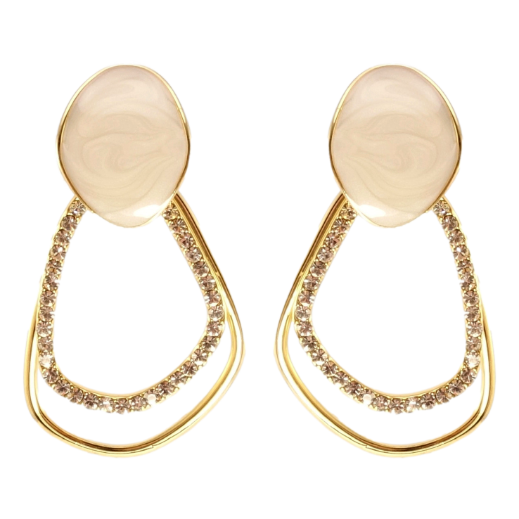 Серьги Xuping QQMM Позолота 14K пусеты Фигурные петельки с цирконием и перламутровой прокраской фото №20 Серьги Xuping QQMM Позолота 14K пусеты Фигурные петельки с цирконием и перламутровой прокраской фото №20