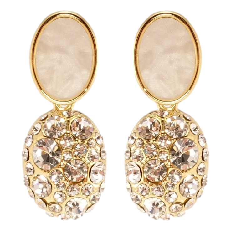 Сережки Xuping QQMM Позолота 14K пусети Овальні підвіски з кр-ми та фото №19 Сережки Xuping QQMM Позолота 14K пусети Овальні підвіски з кр-ми та фото №19