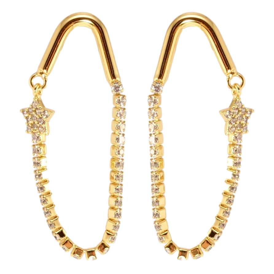 Сережки Xuping QQMM Позолота 14K пусети Авангардні підвіски з кристалами фото №1 Сережки Xuping QQMM Позолота 14K пусети Авангардні підвіски з кристалами фото №1