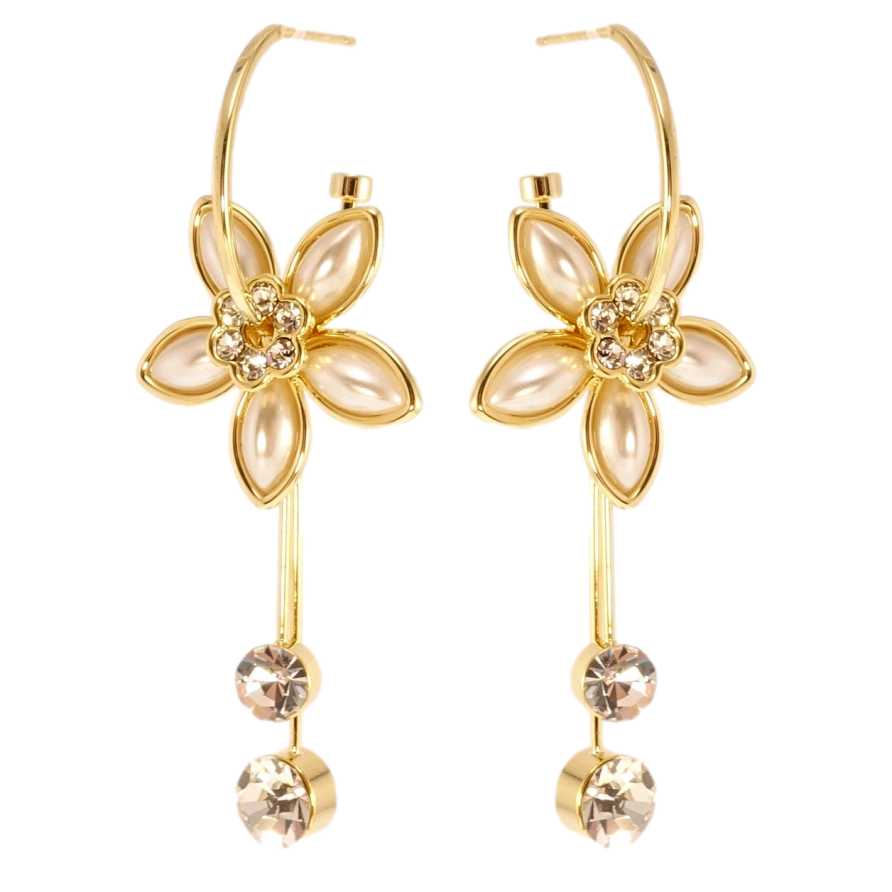 Сережки Xuping QQMM Позолота 14K пусети Квіткова досконалість фото №1 Сережки Xuping QQMM Позолота 14K пусети Квіткова досконалість фото №1