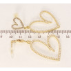 Сережки Xuping QQMM Позолота 14K пусети Сердечки з цирконієм та перлами фото №2