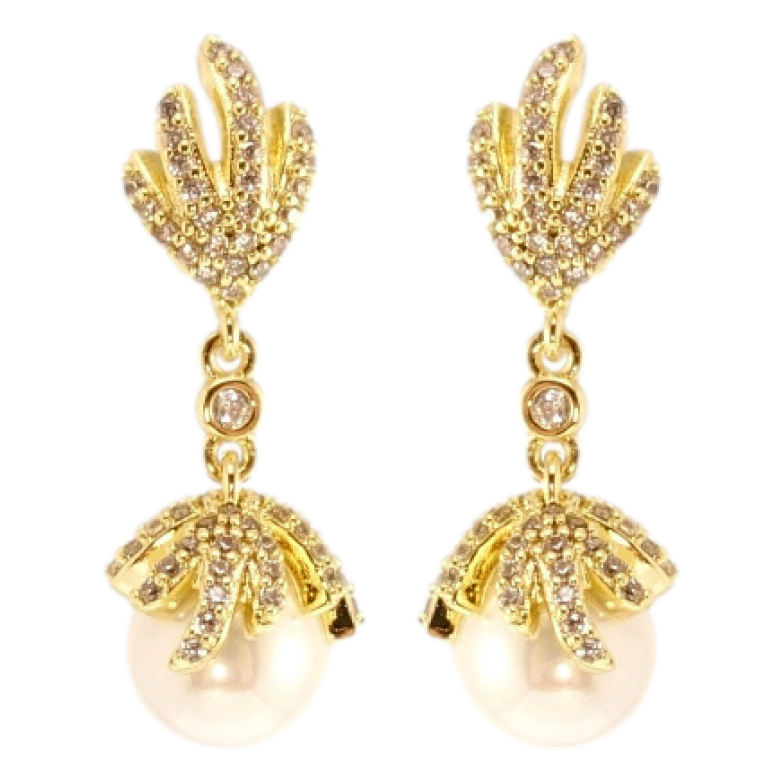 Сережки Xuping QQMM Позолота 14K пусети Перлинні бутони фото №2 Сережки Xuping QQMM Позолота 14K пусети Перлинні бутони фото №2