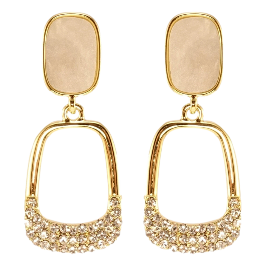 Сережки Xuping QQMM Позолота 14K пусети Елегантні форми з цирконієм та фото №1 Сережки Xuping QQMM Позолота 14K пусети Елегантні форми з цирконієм та фото №1