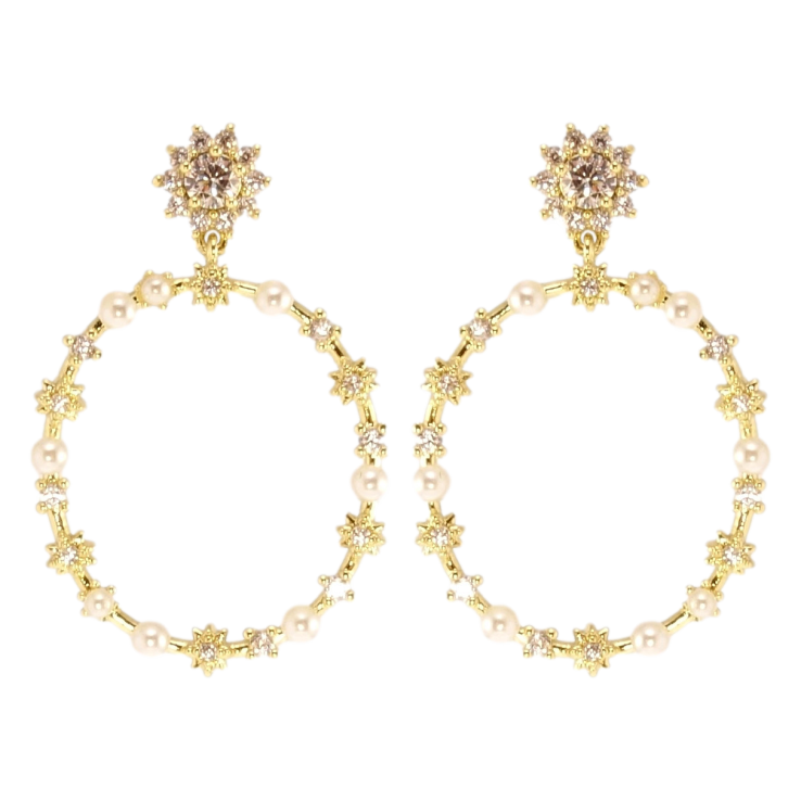 Сережки Xuping QQMM Позолота 14K пусети Овали із зірочками та перлинами фото №20 Сережки Xuping QQMM Позолота 14K пусети Овали із зірочками та перлинами фото №20