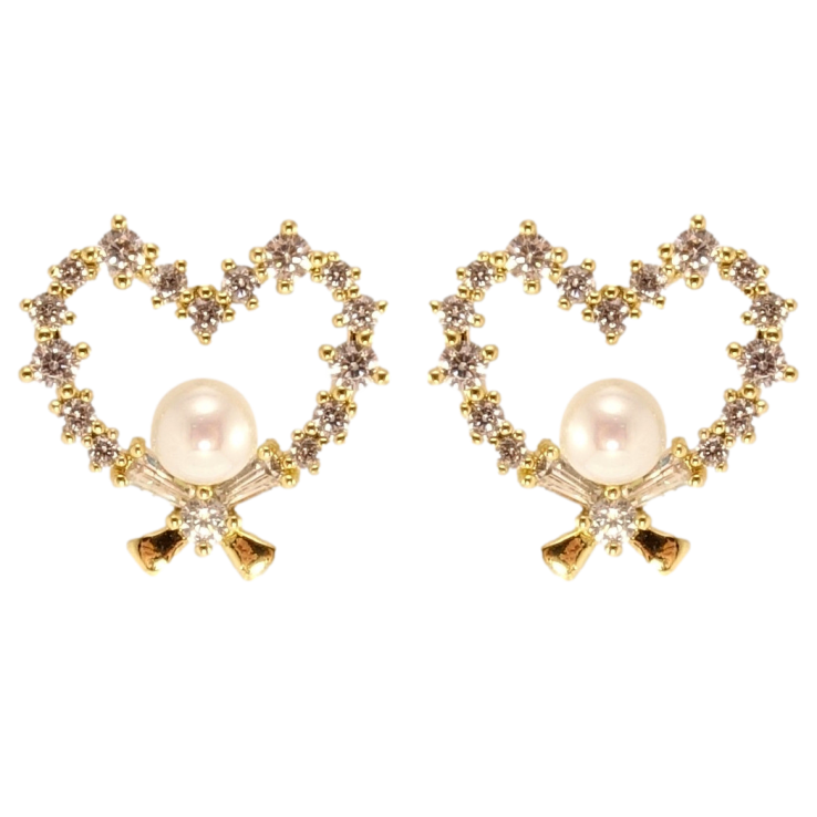 Серьги Xuping QQMM Позолота 14K пусеты Сердечки с цирконием и жемчугом фото №24 Серьги Xuping QQMM Позолота 14K пусеты Сердечки с цирконием и жемчугом фото №24