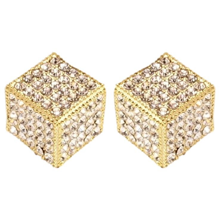 Сережки Xuping QQMM Позолота 14K пусети Кубики з цирконієм 9х9мм фото №5 Сережки Xuping QQMM Позолота 14K пусети Кубики з цирконієм 9х9мм фото №5