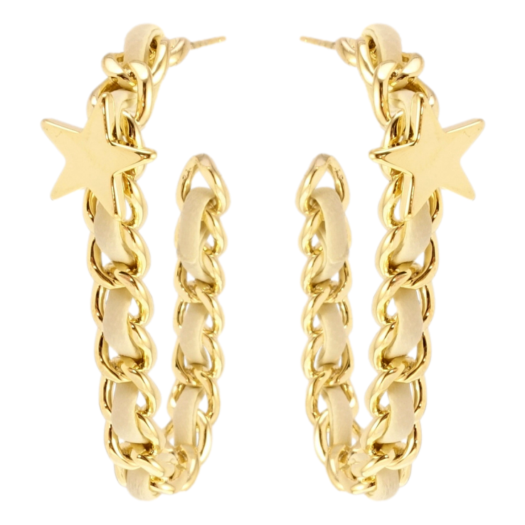 Сережки Xuping QQMM Позолота 14K пусети Дуги з ланцюжка з білим шнуром і фото №24 Сережки Xuping QQMM Позолота 14K пусети Дуги з ланцюжка з білим шнуром і фото №24