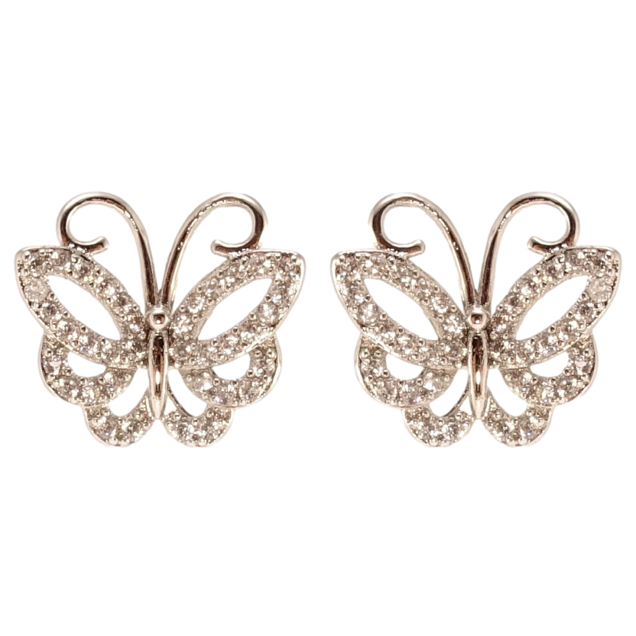 Сережки Xuping QQMM Родій пусети Метелики з цирконієм фото №1