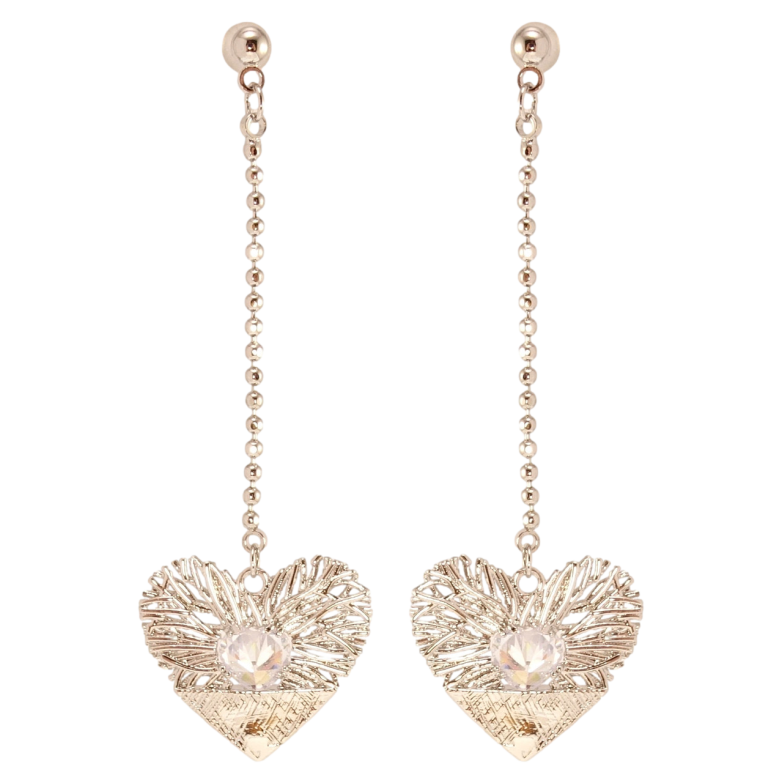 Серьги Xuping QQMM Родий пусеты Декоративные сердечки на цепочке фото №1 Серьги Xuping QQMM Родий пусеты Декоративные сердечки на цепочке фото №1