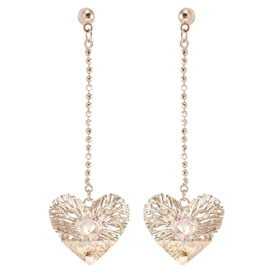 Сережки Xuping QQMM Родій пусети Декоративні серця на ланцюжку фото №1 Сережки Xuping QQMM Родій пусети Декоративні серця на ланцюжку фото №1