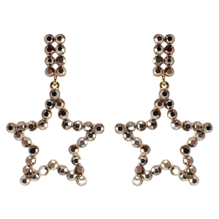 Серьги Xuping QQMM Родий пусеты Черные кристальные звезды фото №10