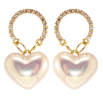 Серьги Xuping QQMM цвет Позолота 14K пусеты "Перламутровые сердечки на колечках" фото №2